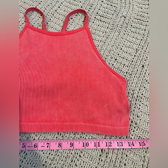 JoyLab - Bright Salmon Ribbed Seamless Bra - Medium - Picture 2 of 7